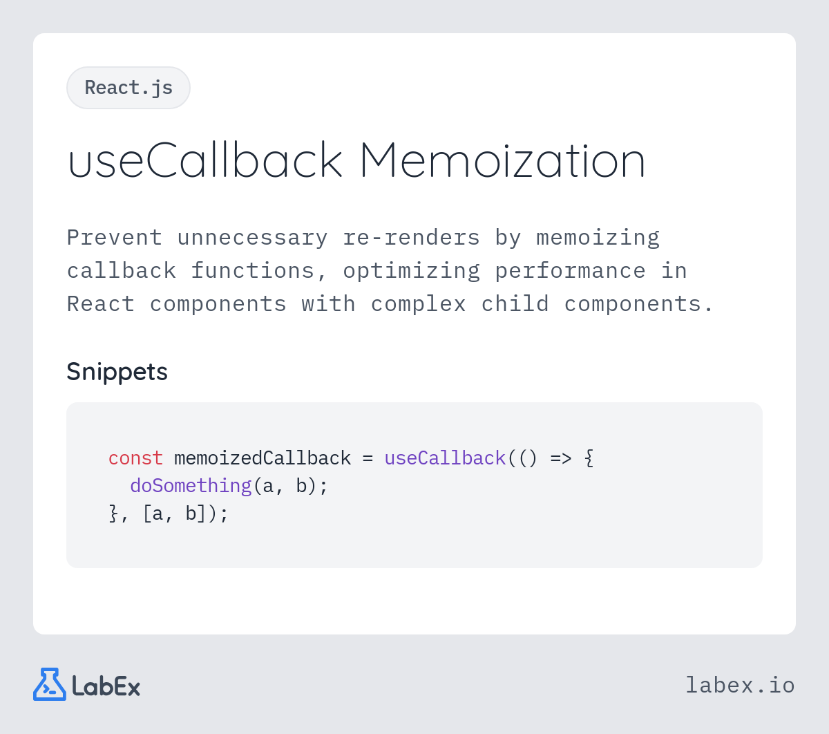 useCallback Memoization programming concept visualization