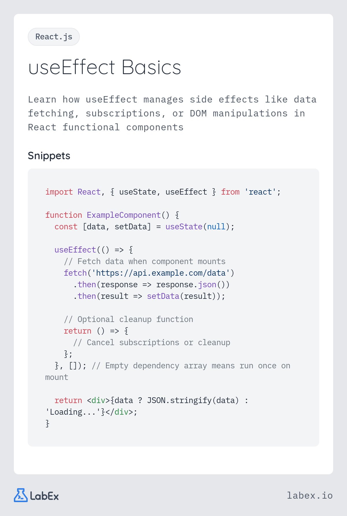 useEffect Basics programming concept visualization