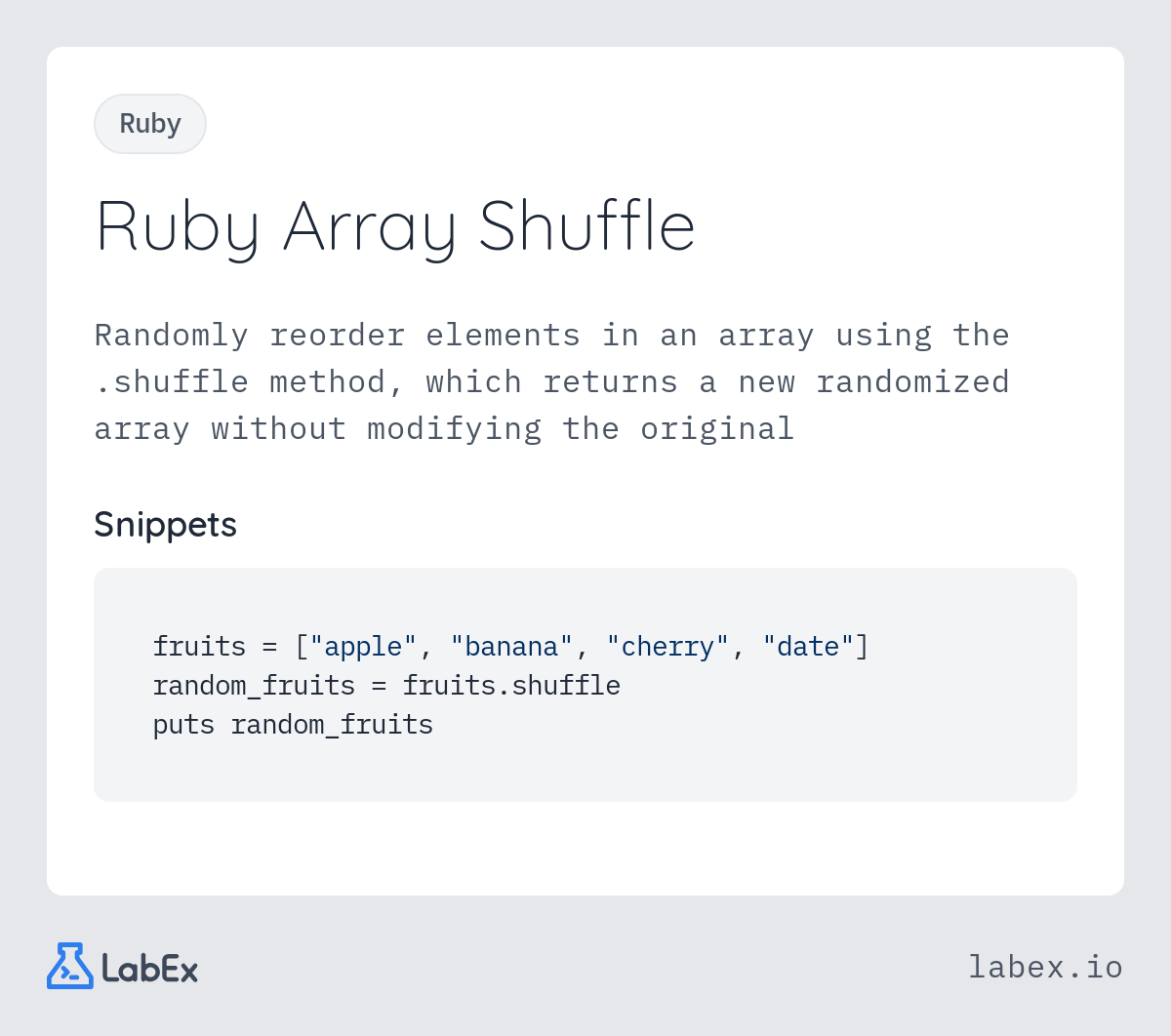 Ruby Array Shuffle programming concept visualization