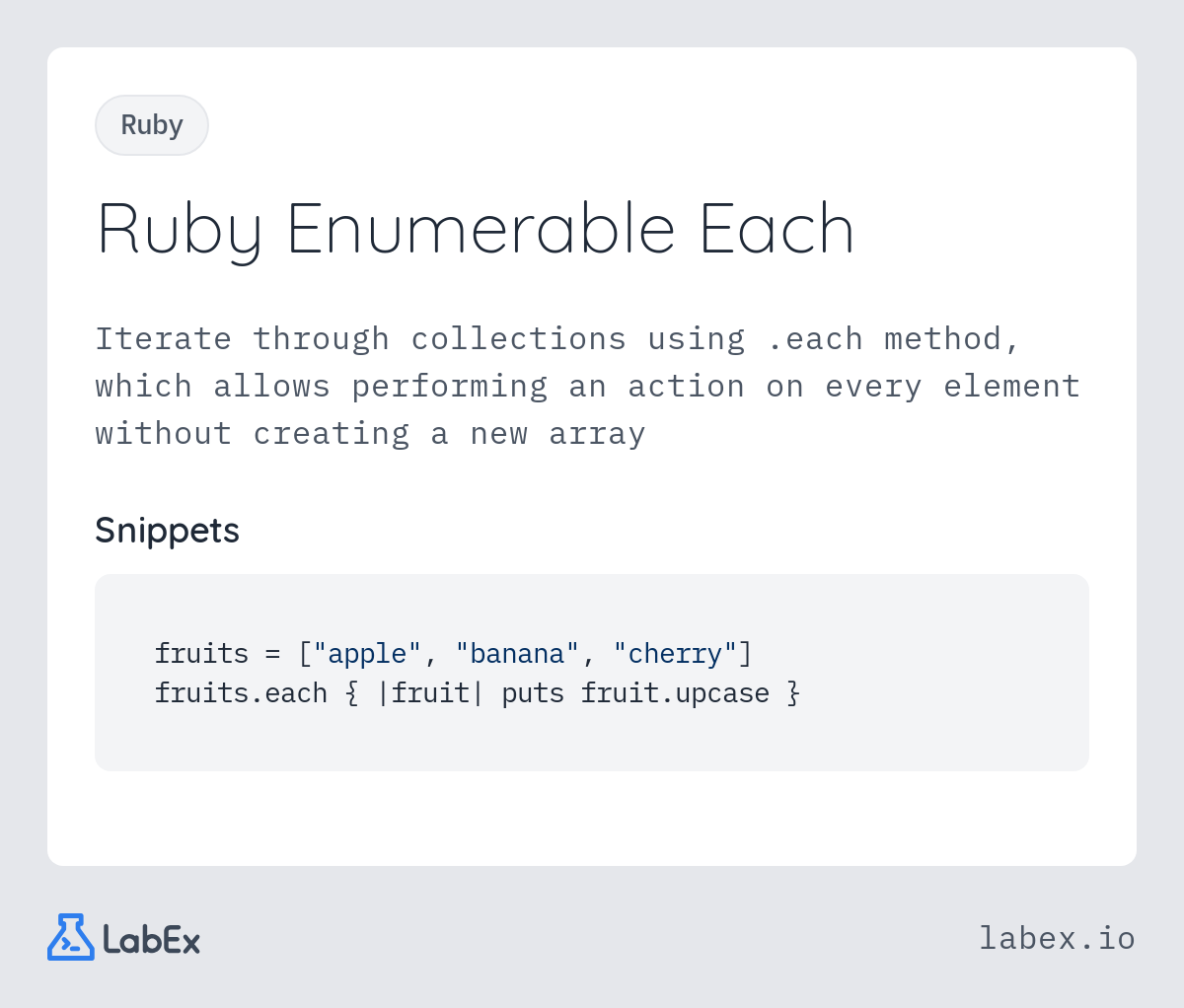 Ruby Enumerable Each programming concept visualization