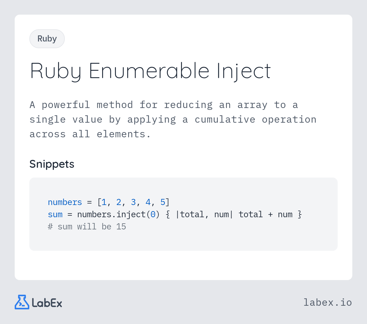 Ruby Enumerable Inject programming concept visualization