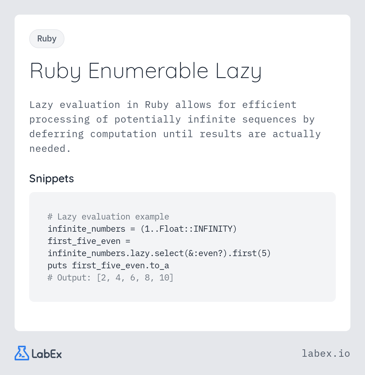 Ruby Enumerable Lazy programming concept visualization