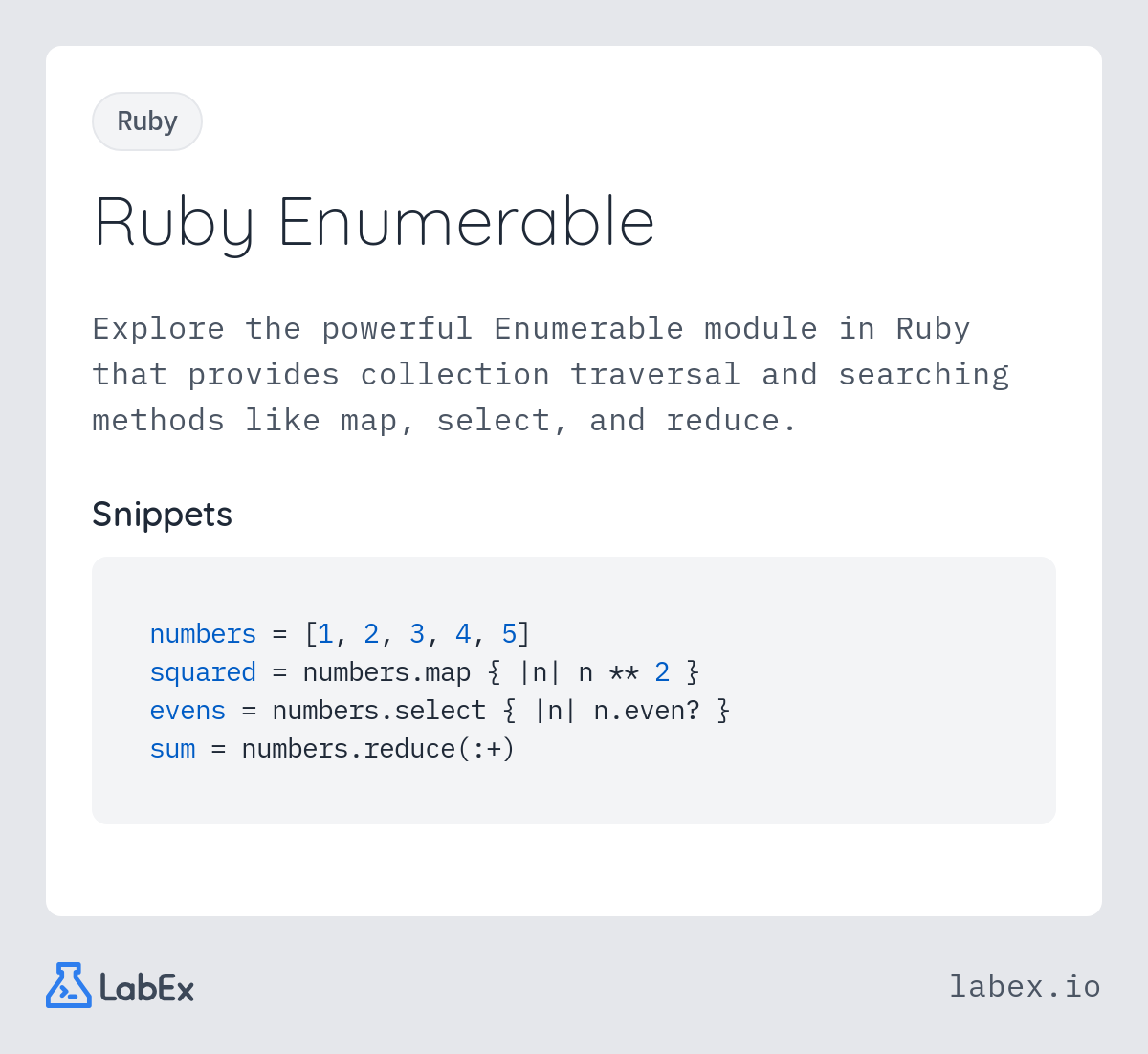 Ruby Enumerable programming concept visualization