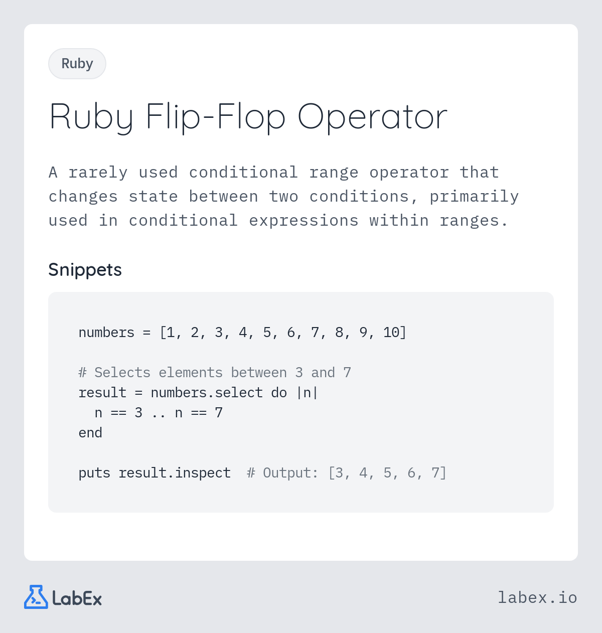 Ruby Flip-Flop Operator programming concept visualization