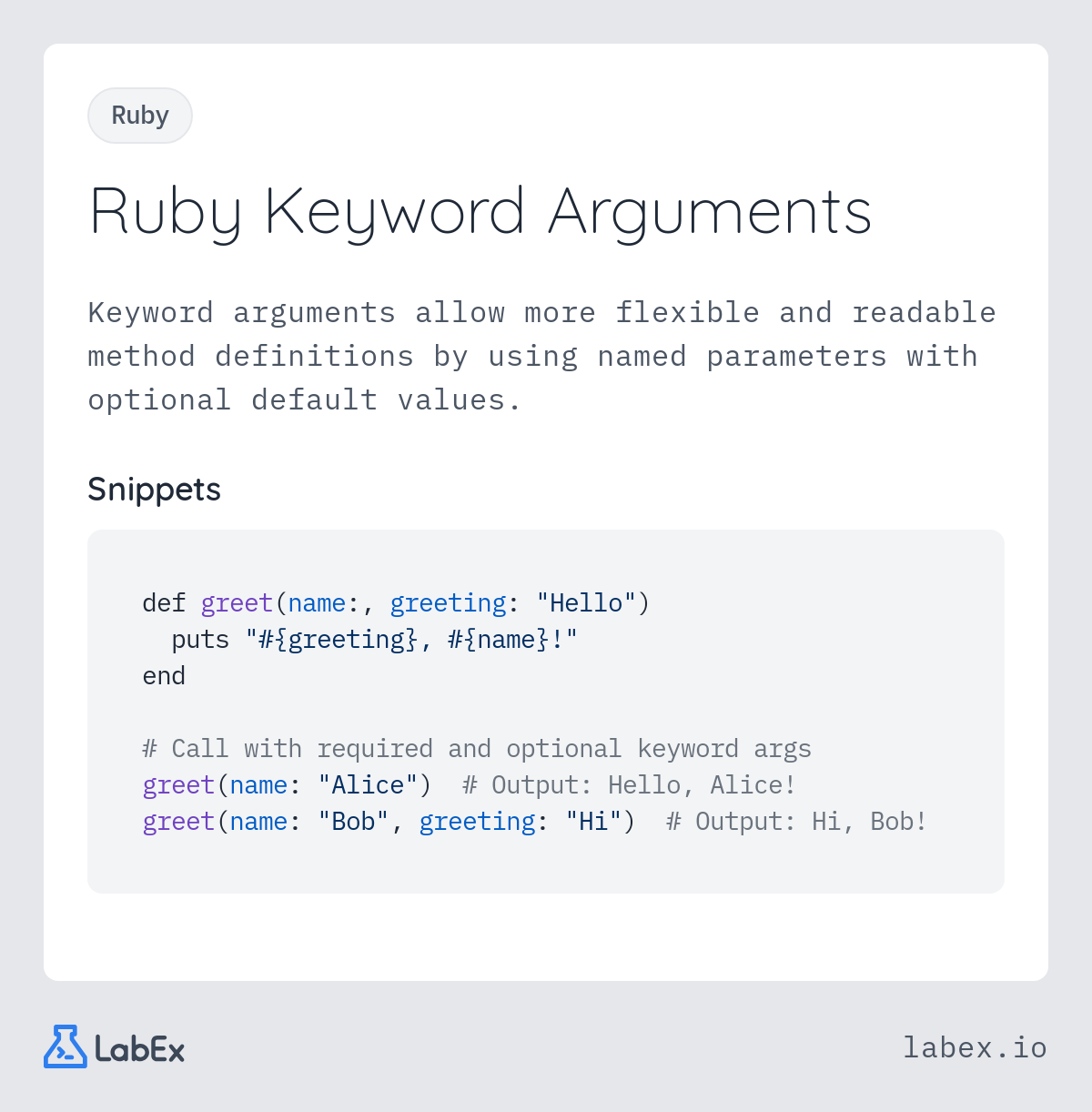 Ruby Keyword Arguments programming concept visualization