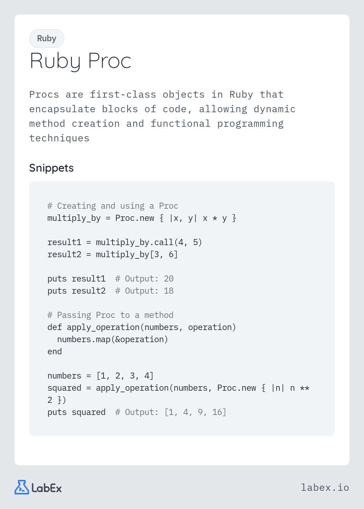 Ruby Proc programming concept visualization