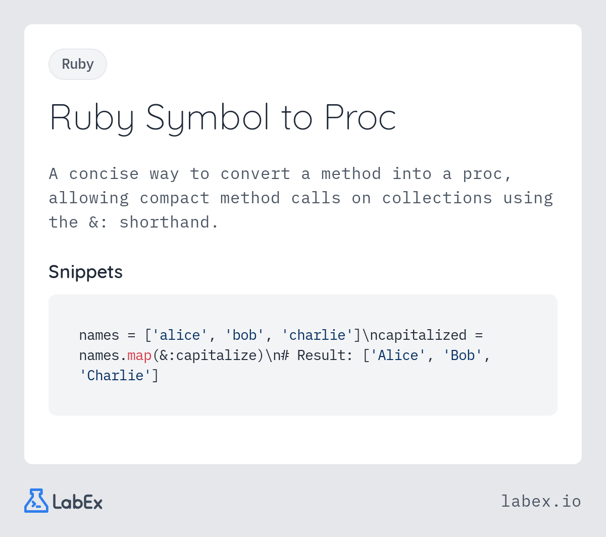 Ruby Symbol to Proc programming concept visualization