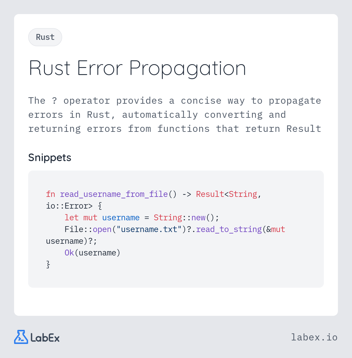 Rust Error Propagation programming concept visualization