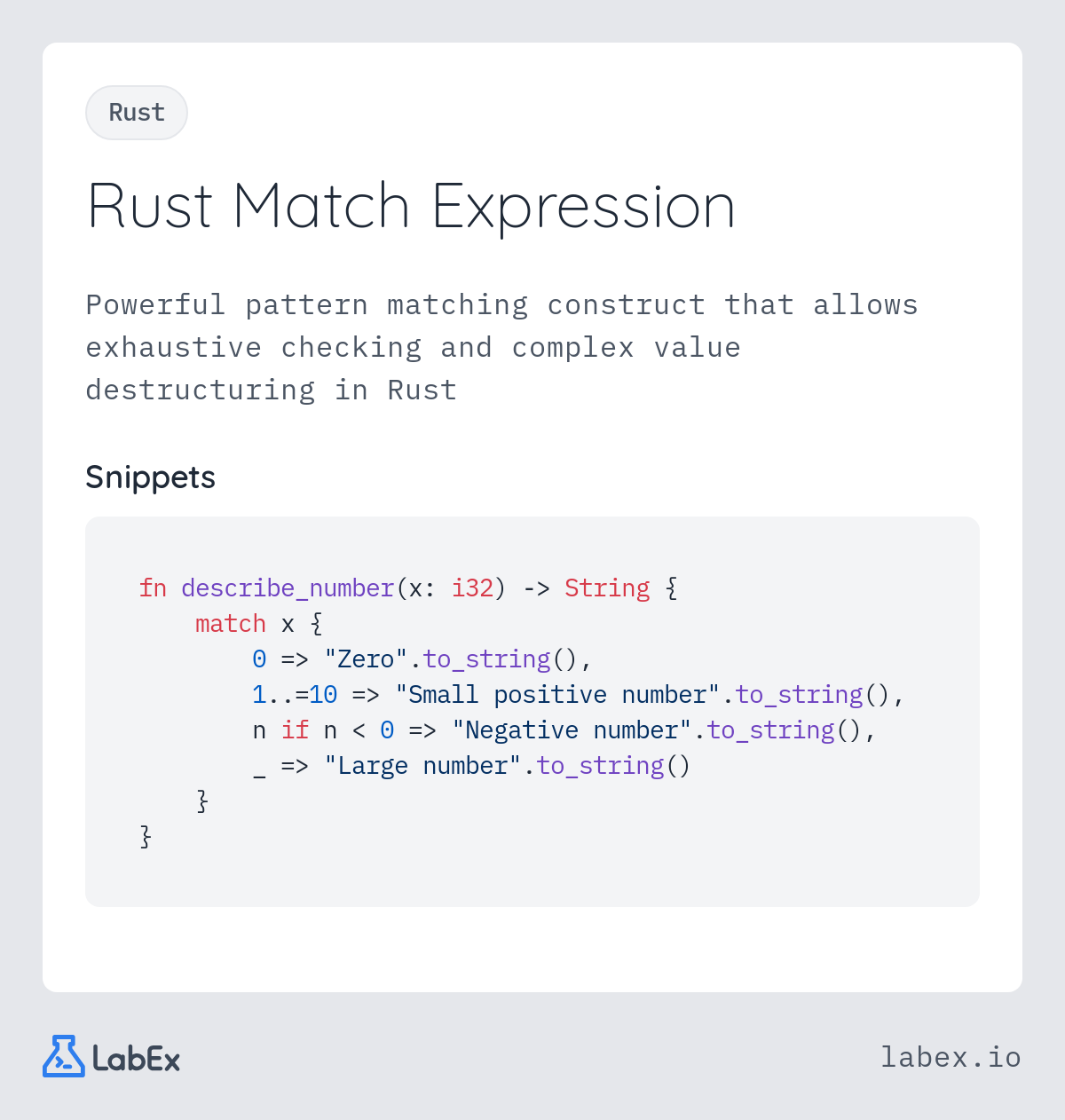 Rust Match Expression programming concept visualization