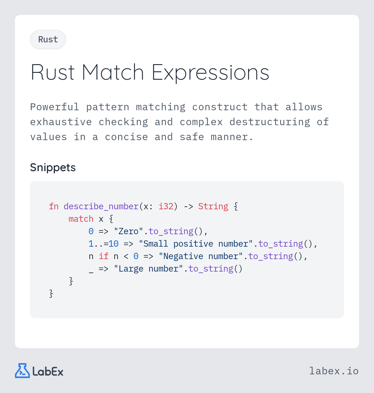 Rust Match Expressions programming concept visualization