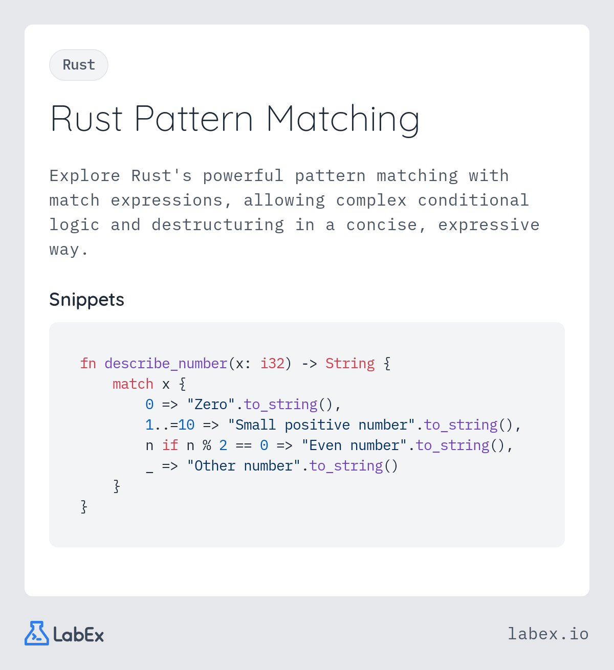 Rust Pattern Matching programming concept visualization