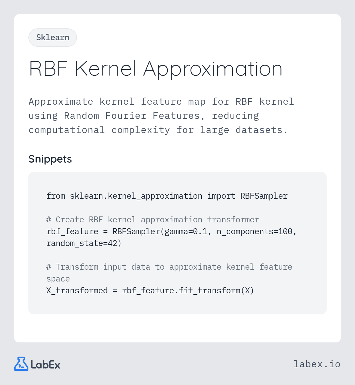 RBF Kernel Approximation programming concept visualization