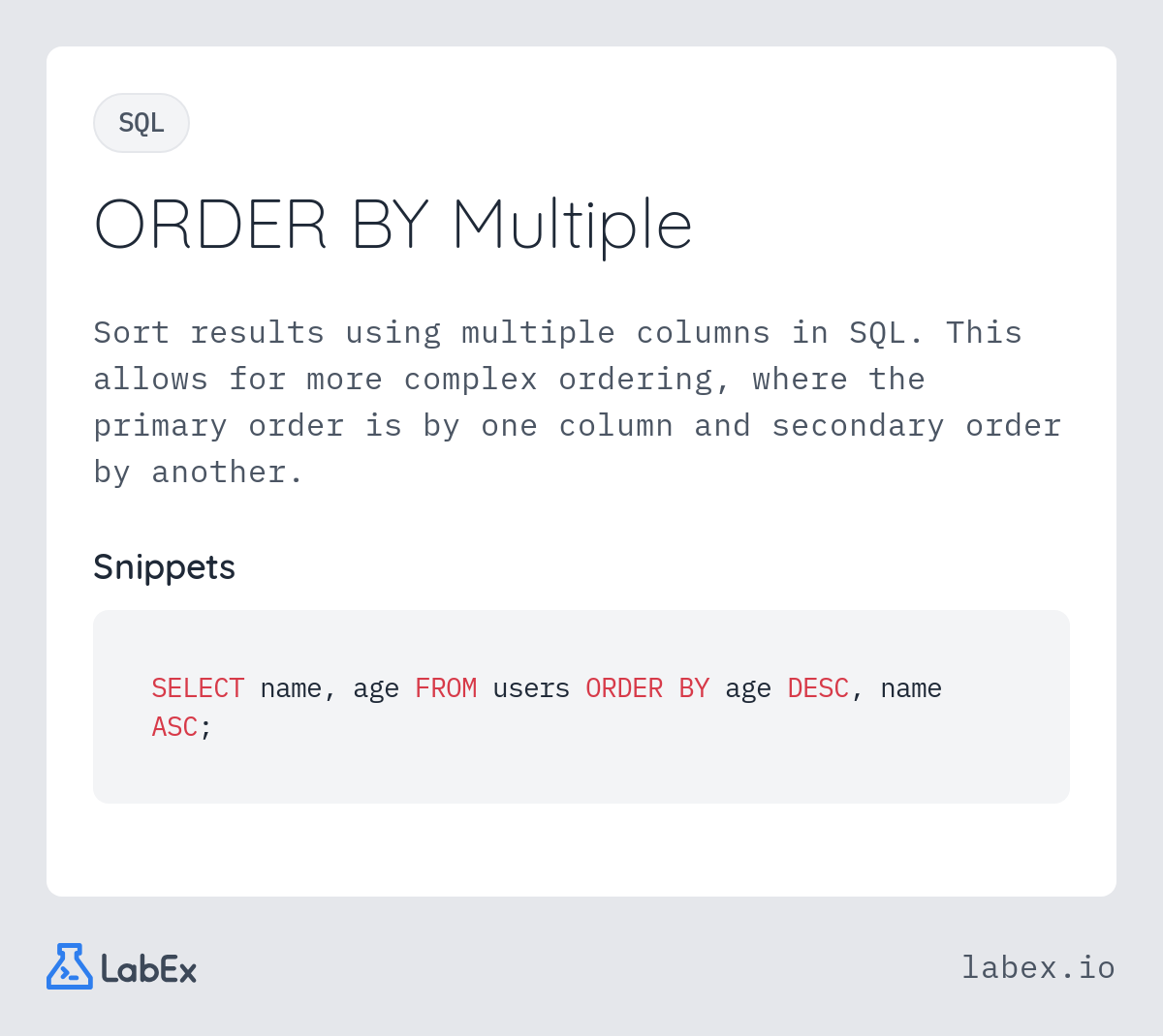 ORDER BY Multiple
