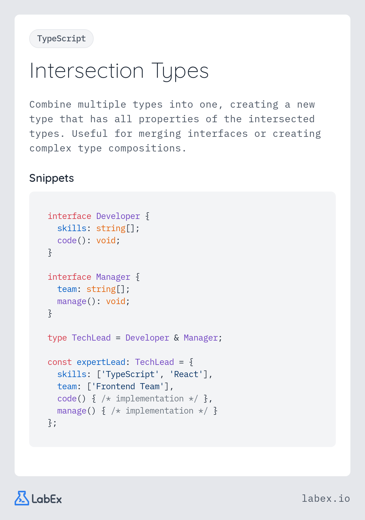 Intersection Types programming concept visualization