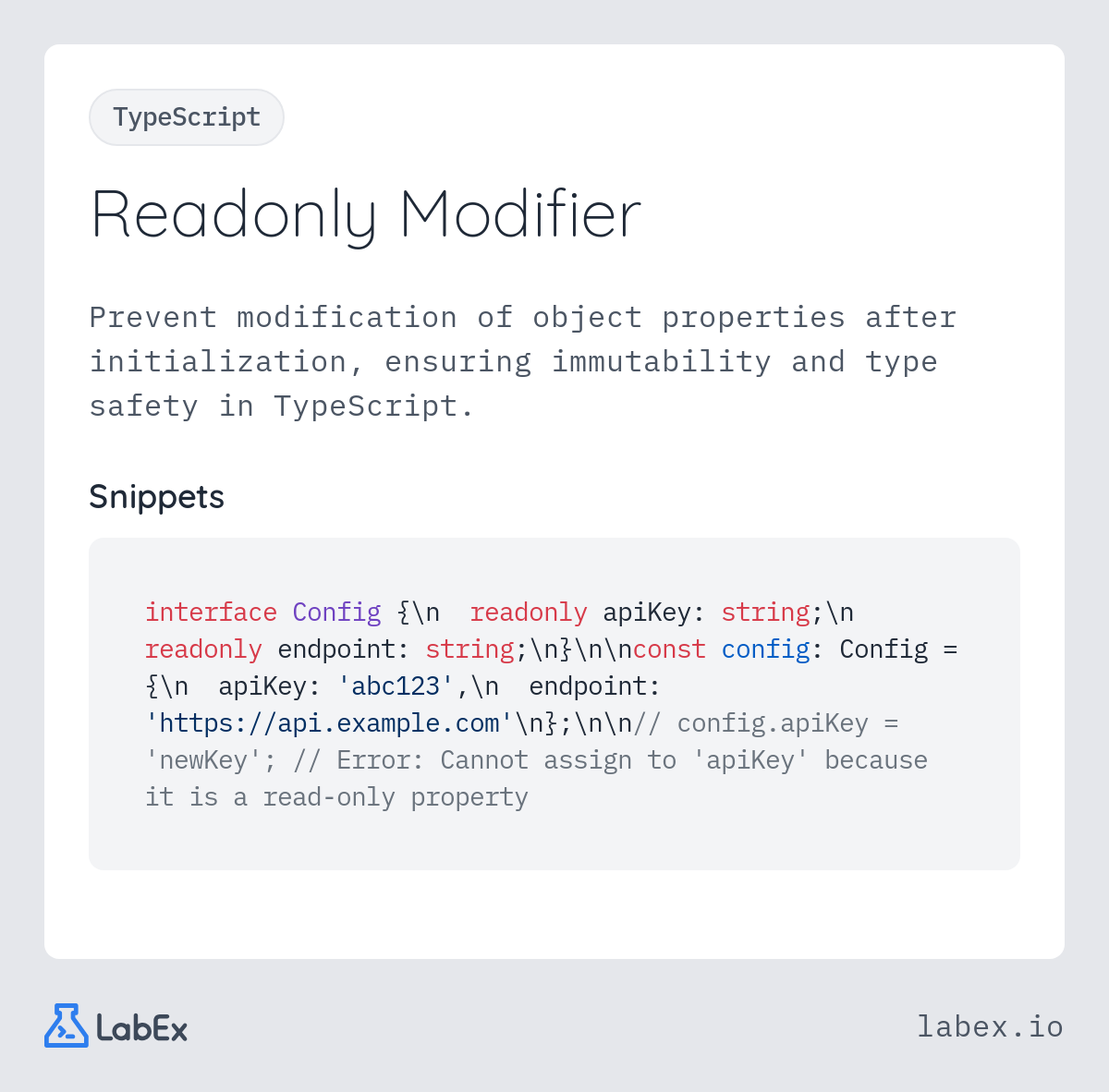 Readonly Modifier programming concept visualization