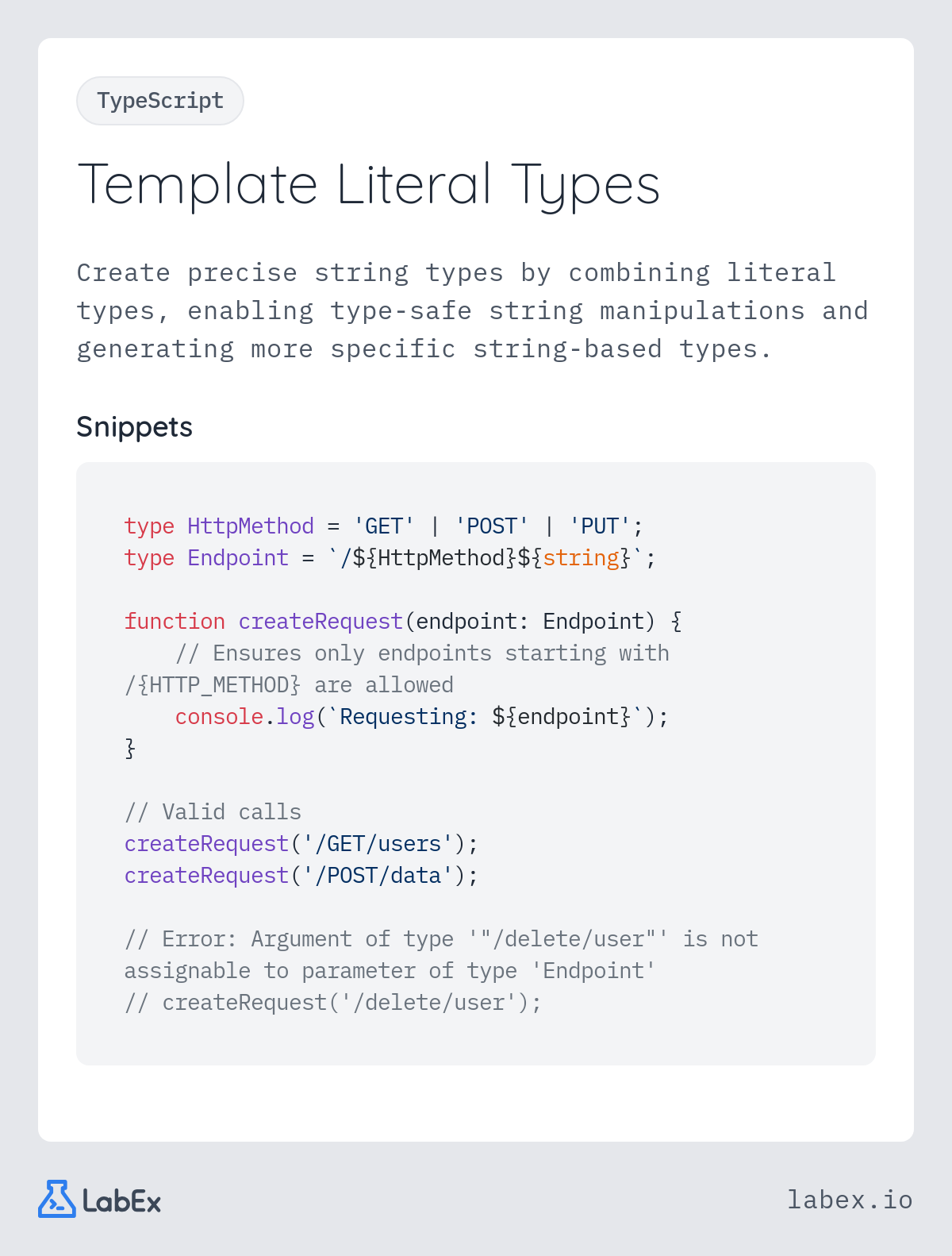 Template Literal Types programming concept visualization